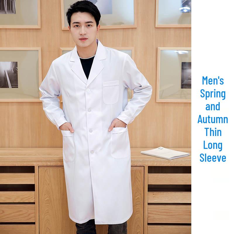 Damen Lang- und Kurzarm Weißer Kittel Arbeitskleidung für Ärzte und Krankenschwestern für den Sommer.