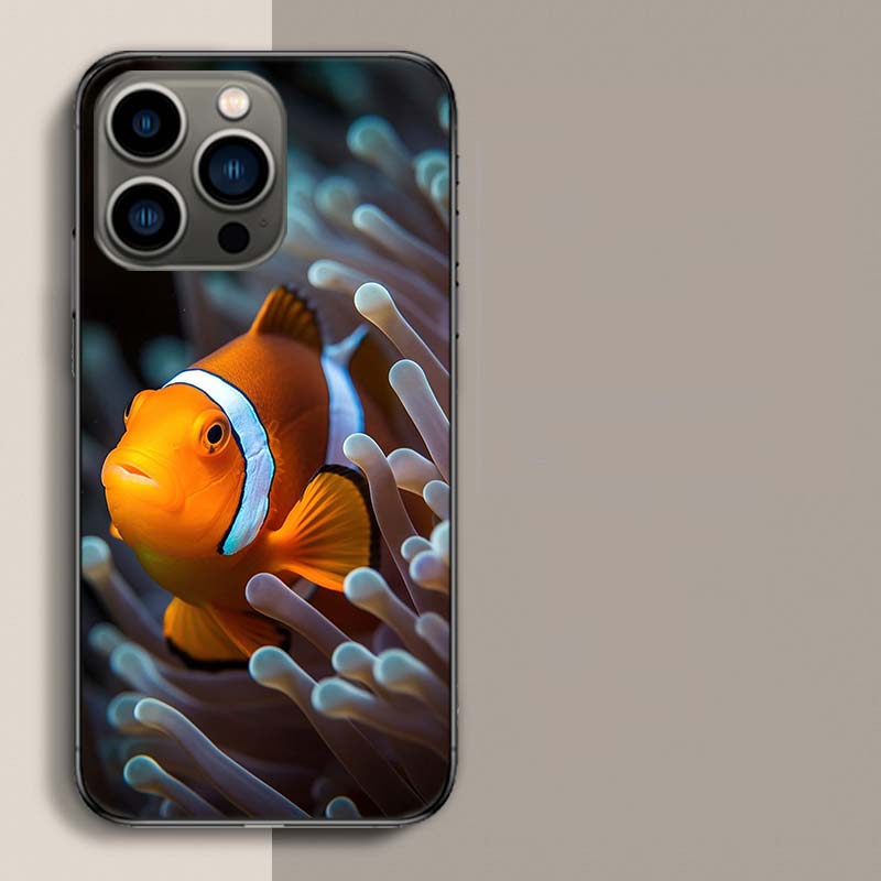 Clownfish and Sea Anemone Phone Case For Iphone 17 Air 15 Pro 14 Plus 16 Pro Max 17E 16E 12 13 Mini 11 Cover Cute Fundas