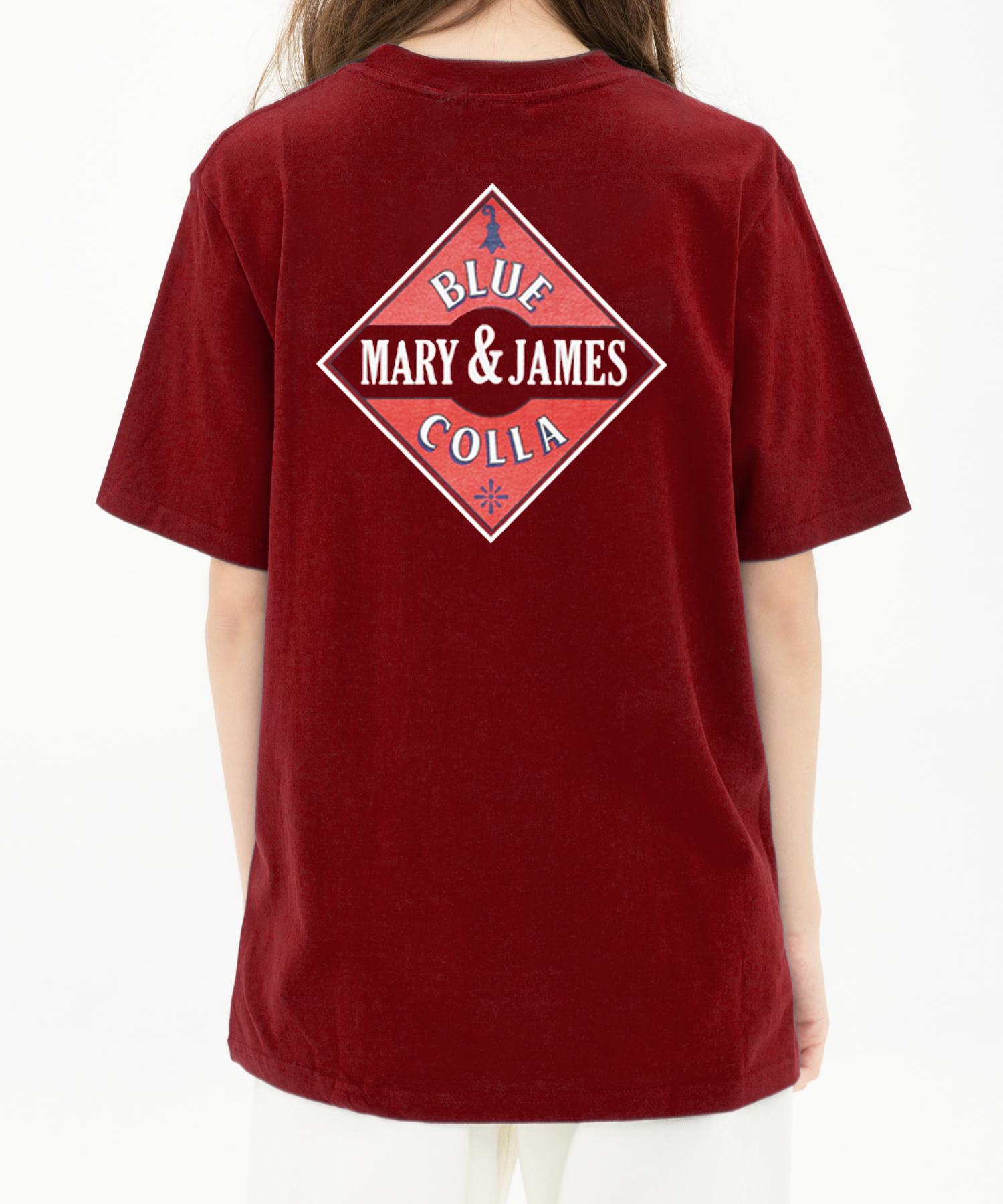 Mary James Blue Colla Half Sleeve - Burgundy L