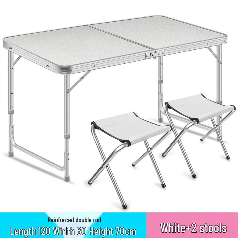 Portable Aluminum Alloy Folding Table and Chairs for Outdoor Camping, Night Market, and Leisure Activities