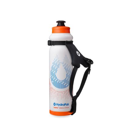 HydraPak Tempo Pro 525ml Handheld Running Squeeze Bottle for Training and Race Day Hydration with Detachable Strap White - (525ml/17 Oz) -