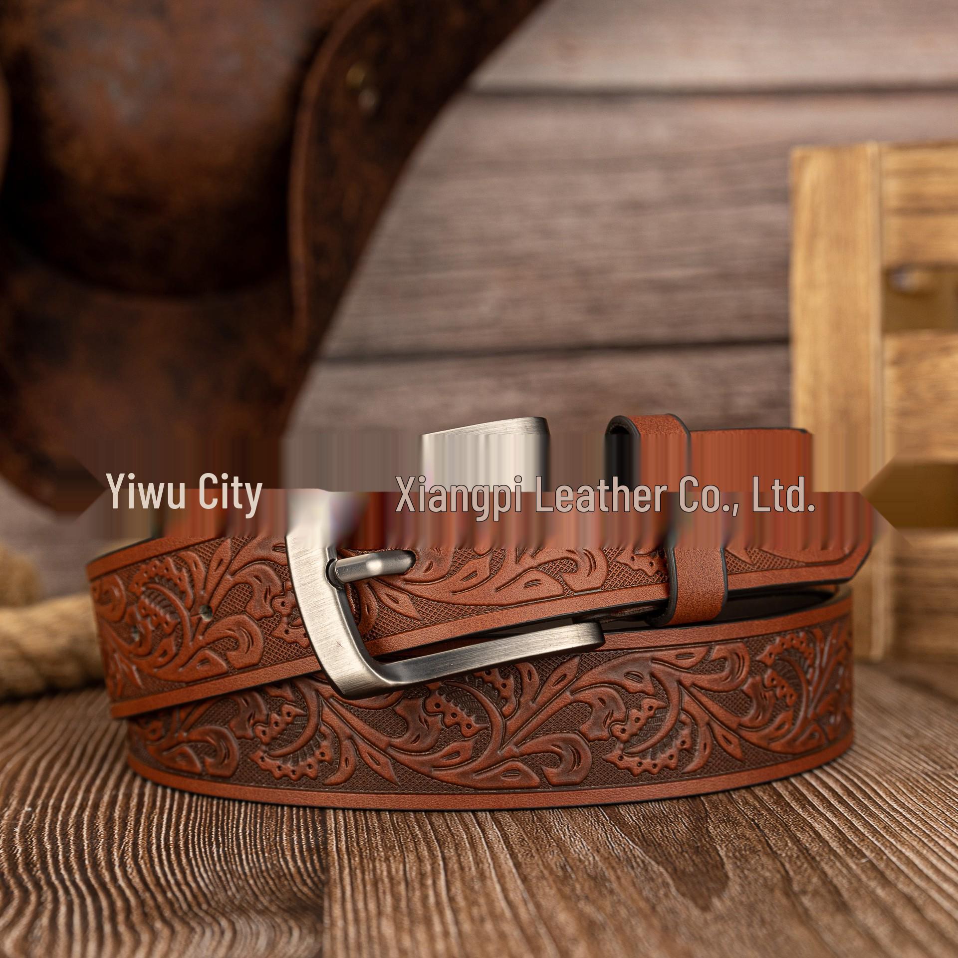 Unisex Retro Phoenix Tail PU Leather Belt with Square Buckle 120 cm коричневый