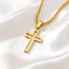 Men'S Stainless Steel Cross Necklace In European And American Style, a Trendy Accessory for Hip-Hop And Rap, Perfect for Everyday Outfits