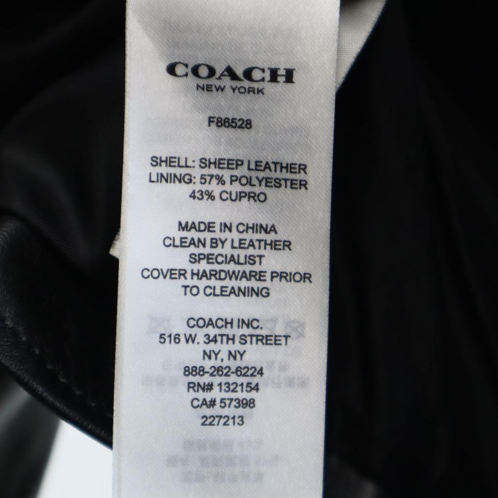 COACH Sheep leather Riders jacket S black F86528 UPTOWN RACER JACKET Women Used