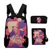Classic VTuber Pipkin Pippa 3D Print 3pcs/Set pupil School Bags Laptop Daypack Backpack Inclined shoulder bag Pencil Case