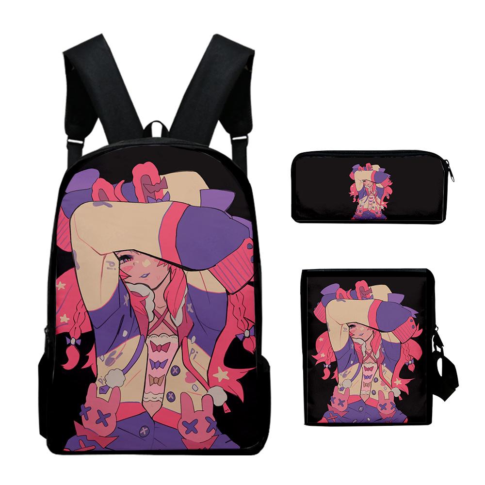 Classic VTuber Pipkin Pippa 3D Print 3pcs/Set pupil School Bags Laptop Daypack Backpack Inclined shoulder bag Pencil Case