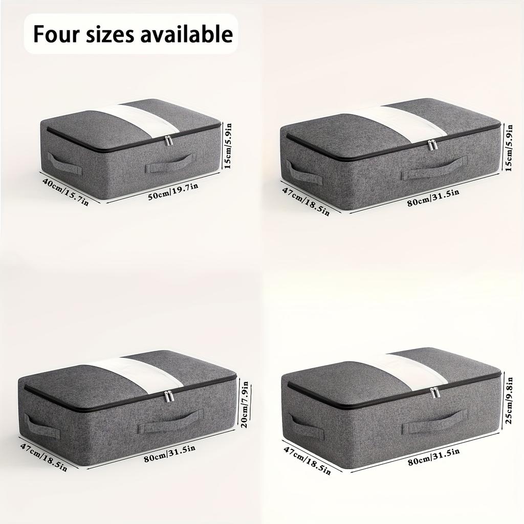 1 pz Borsa portaoggetti sotto il letto con finestra trasparente, con manico, grande capacità, per riporre vestiti, piumoni, coperte