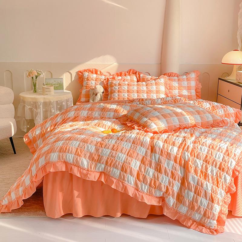 Bedding Four-piece French Lace Quilt Cover Sheet Pillowcase