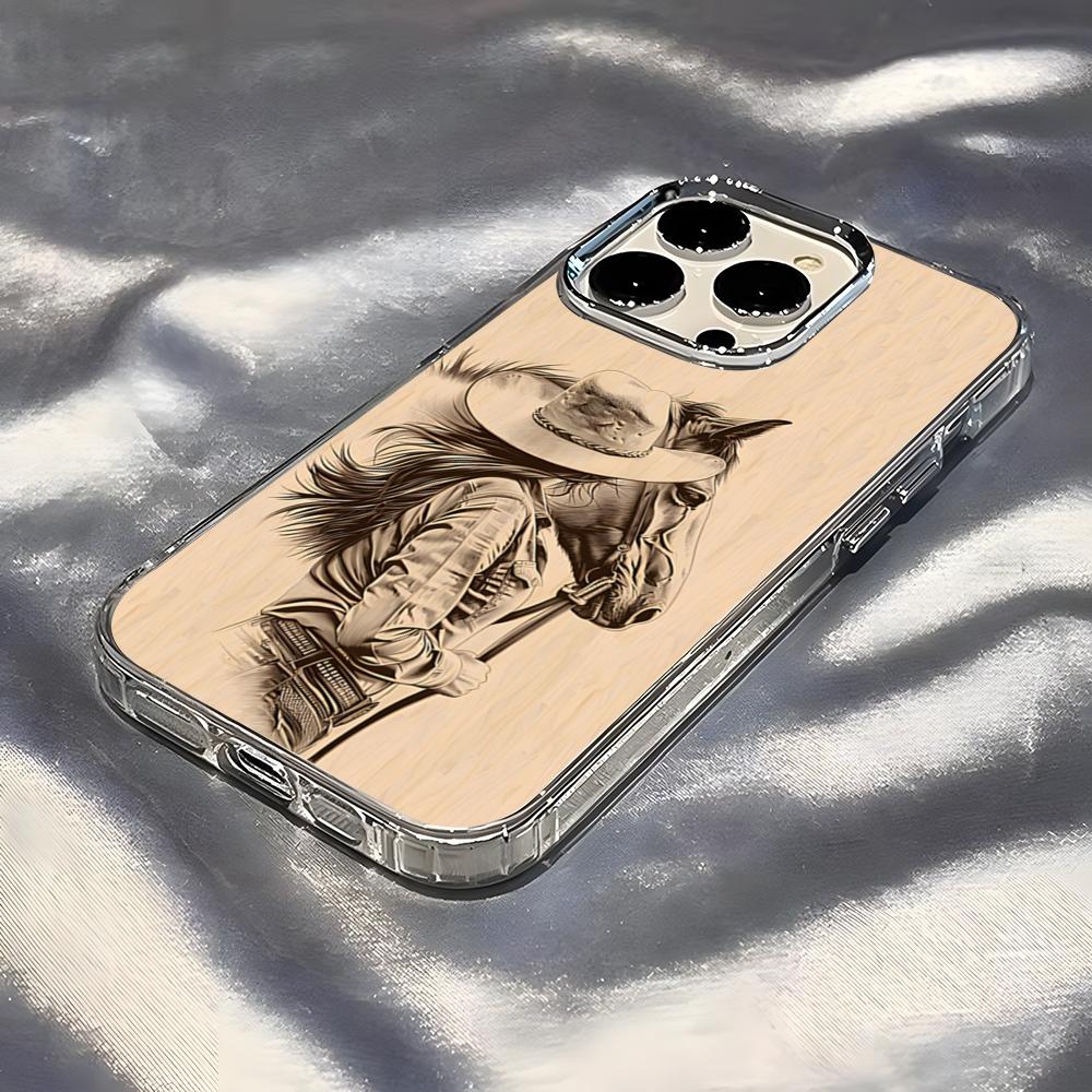 Cool Girl Riding A Horse Phone Case For IPhone 17 Pro Max 16 15 14 Pro Max IPhone 13 Pro Max 11 Plus Transparent Cover