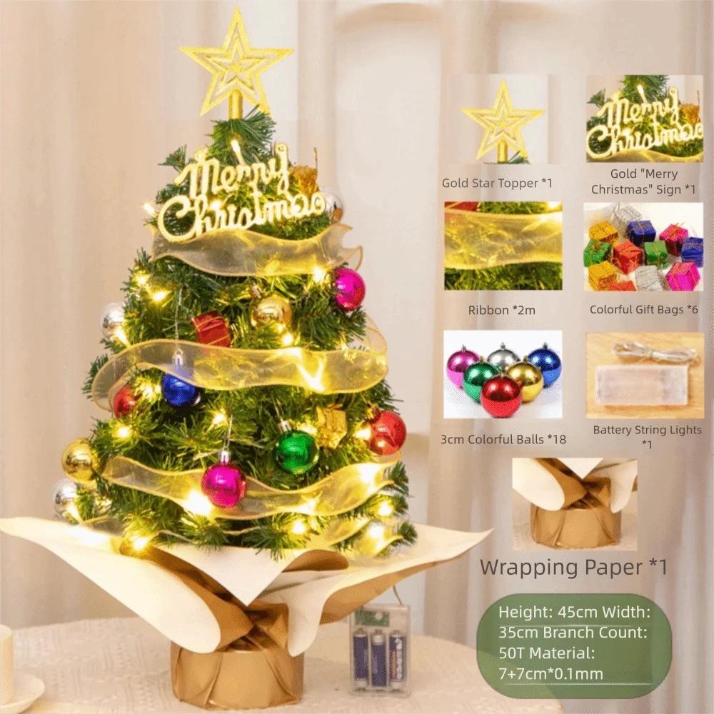 45cm Höhe Tisch-Weihnachtsbaum Mini Bunte Kugeln Künstlicher Weihnachtsbaum PVC Weihnachtsbaum Set Weihnachtsdekoration