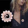 Korean Style Pearl Brooch: Versatile Floral Diamond Pin for Women's Coats
