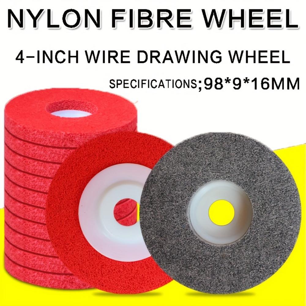 100mm Nylon Fiber Polishing Wheel Non Woven Abrasive Disc 4'' Grinding Polishing Wheel for Metals Ceramics Marble Wood Crafts