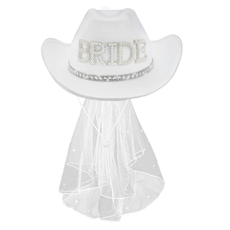 Pink Felt Cowboy Hat Rhinestone Tassel Fringe Wide Brim Satin Band Adjustable Chin Strap Party Costume Sun Cap