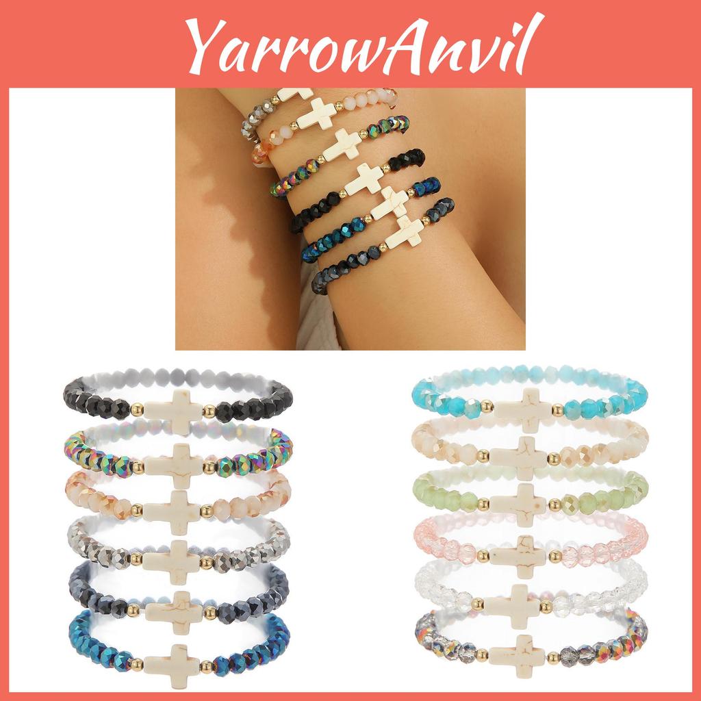 Bohemian Style Handmade Crystal Bracelet With Cross Beads For Casual Wear And Travel
