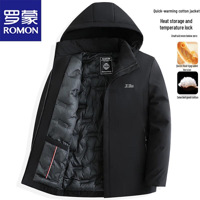

Romon Men s Winter Hooded Padded Jacket L