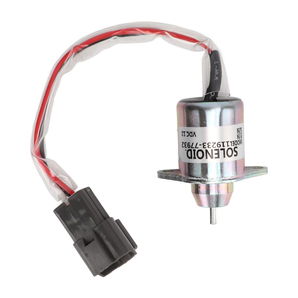 Elettrovalvola di arresto carburante Metallo 3 Terminali 12V 119233‑77932 Sostituzione per John Deere
