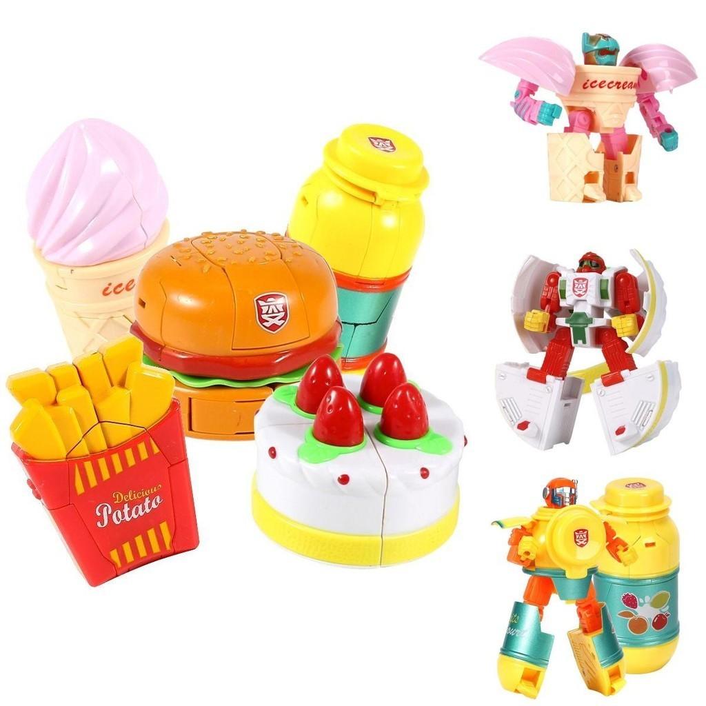Farbiges Lebensmittel-Verformungsspielzeug Roboter Simulation Pommes Burger Eiscreme**