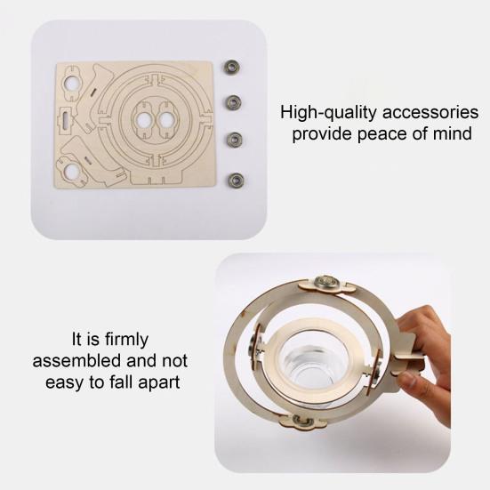 STEM Gyroscope Science Kit Wooden DIY Educational Toy for Kids No-Glue Assembly STEM