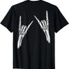 Skeleton Rock On Hands _ Back Print T-Shirt