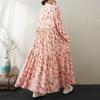 Round Neck Long Sleeve Loose Apparent Big Swing A-line Dress