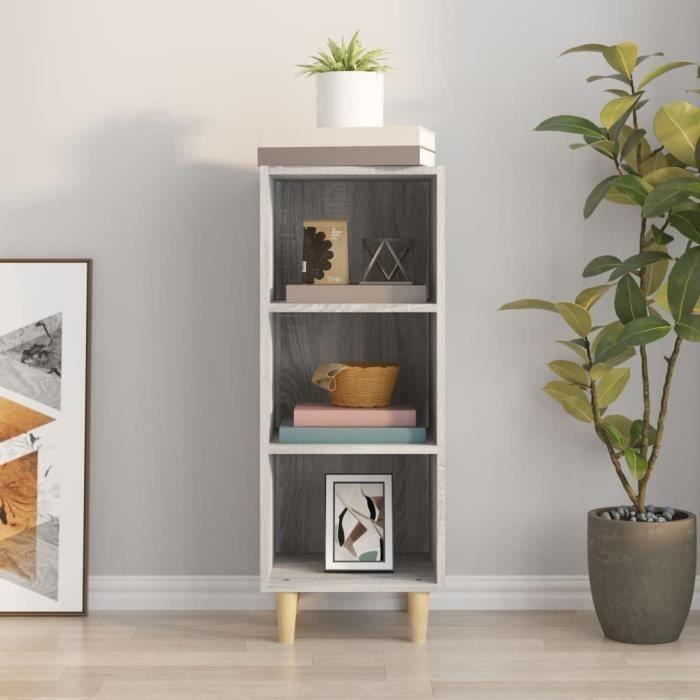 817421 vidaXL Buffet Sonoma Grey 34.5x32.5x90 Cm Engineered Wood