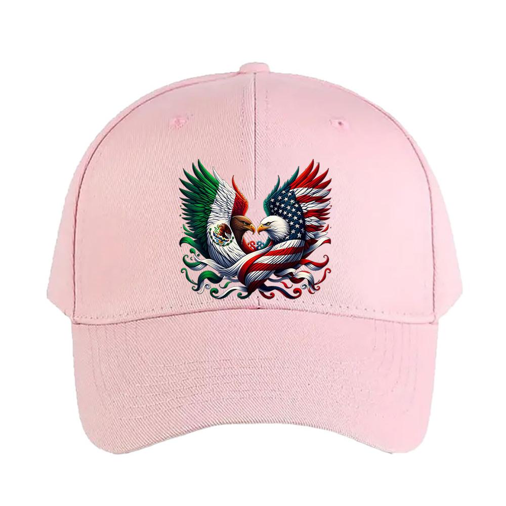 Mexico and USA Eagle Flag Fusion Baseball Cap Woman Man Adjustable Trucker Cap Adult with Curved Brim Casual Hat