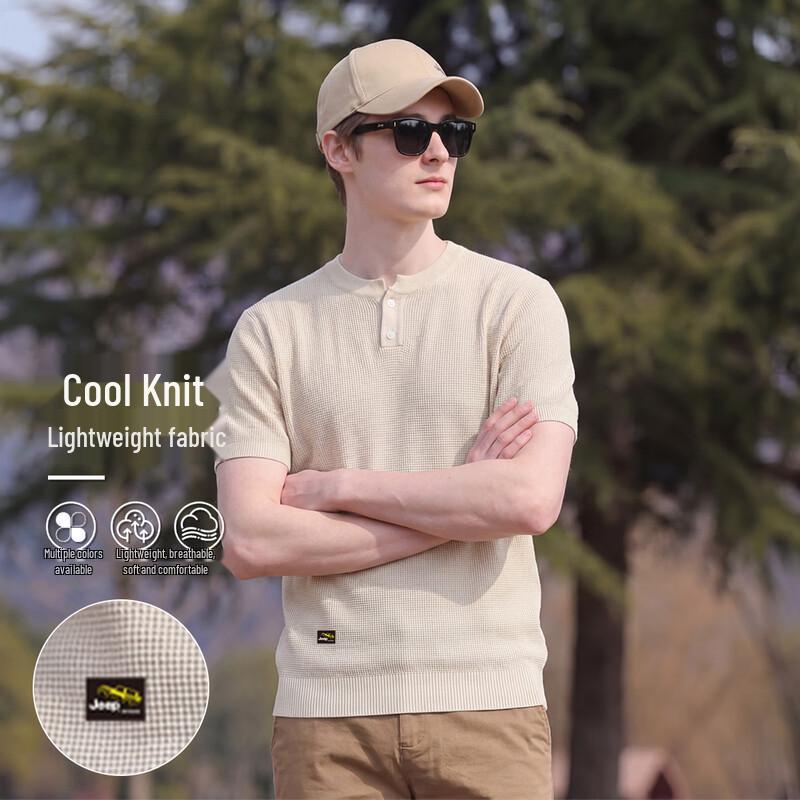 JEEP Men s Breathable Loose-Fit Polo T-Shirt M