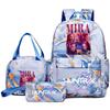 3Pcs/set Anime Demon Hunters Printed Backpack Handbag Pencil Case for Teenager Student Bookbag Schoolbag Women Large Capacity Waterproof Bag