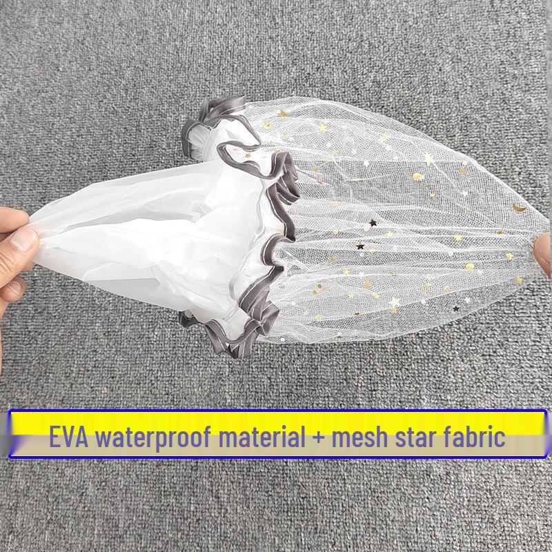 Double-Layer Waterproof Mesh Shower Cap for Women