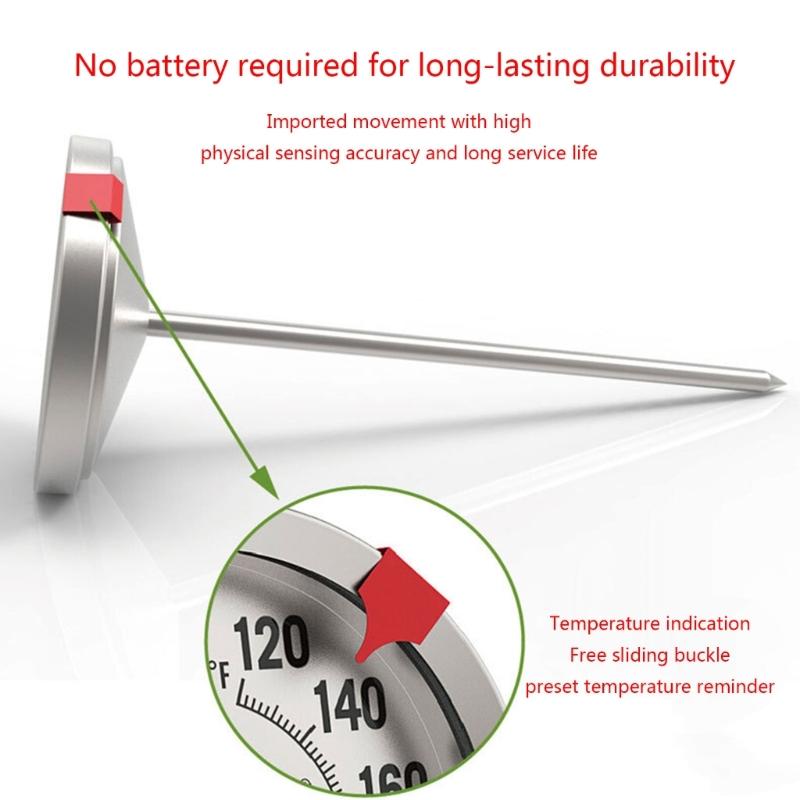 Kitchen Oven Thermometer Stainless Steel Dial Oven Thermometer Portable Food Cooking Baking Temperature Gauges