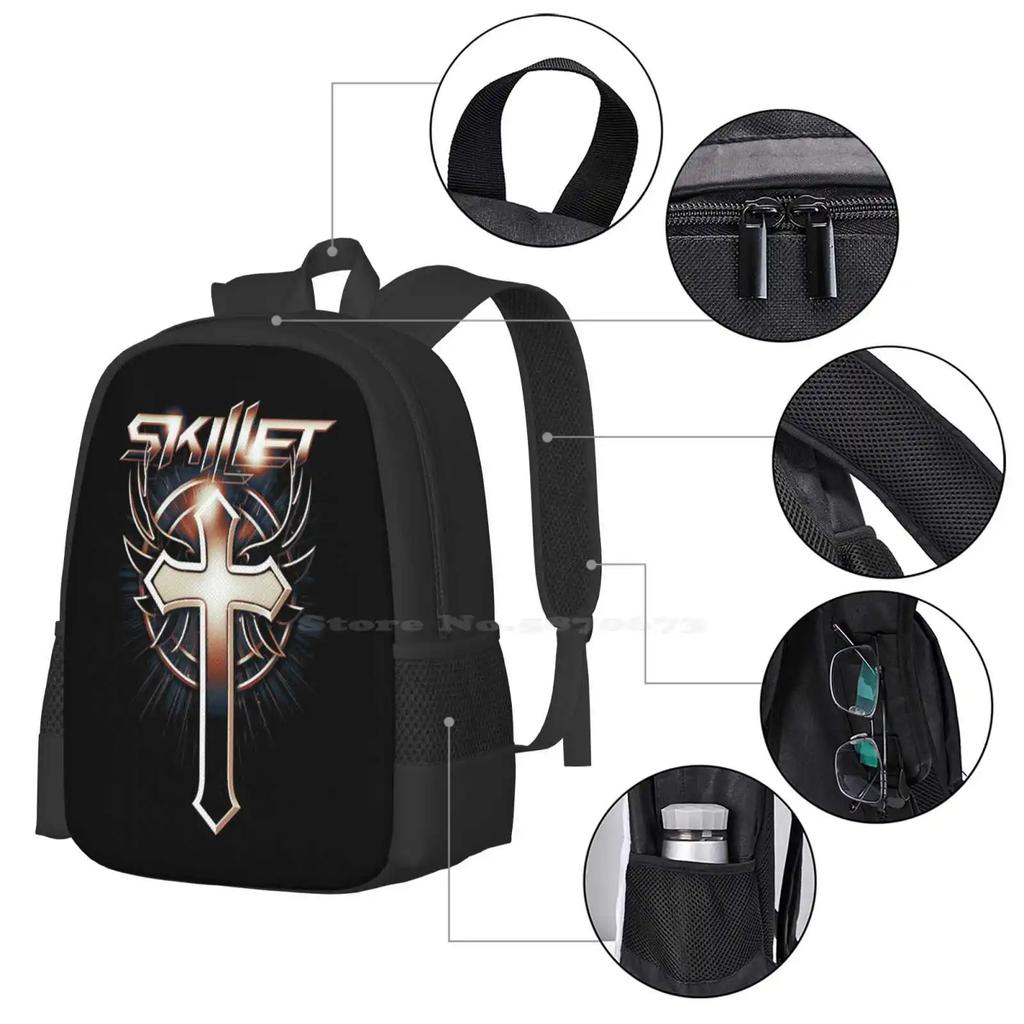Skillet Large Capacity School Backpack Laptop Bags Anton Kabanen Judas Priest Black Mate Molnar Beast In Black Skillet Iv5