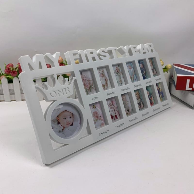 First Year Milestone Photo Frame Souvenirs My First Year Baby Keepsake Frame for Photo Memories 0-12 Months Pictures