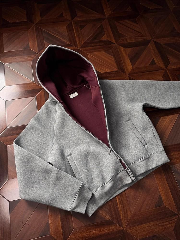 Короткий худи мужской и женский 2025 новый американский модный бренд свободный худи на молнии M