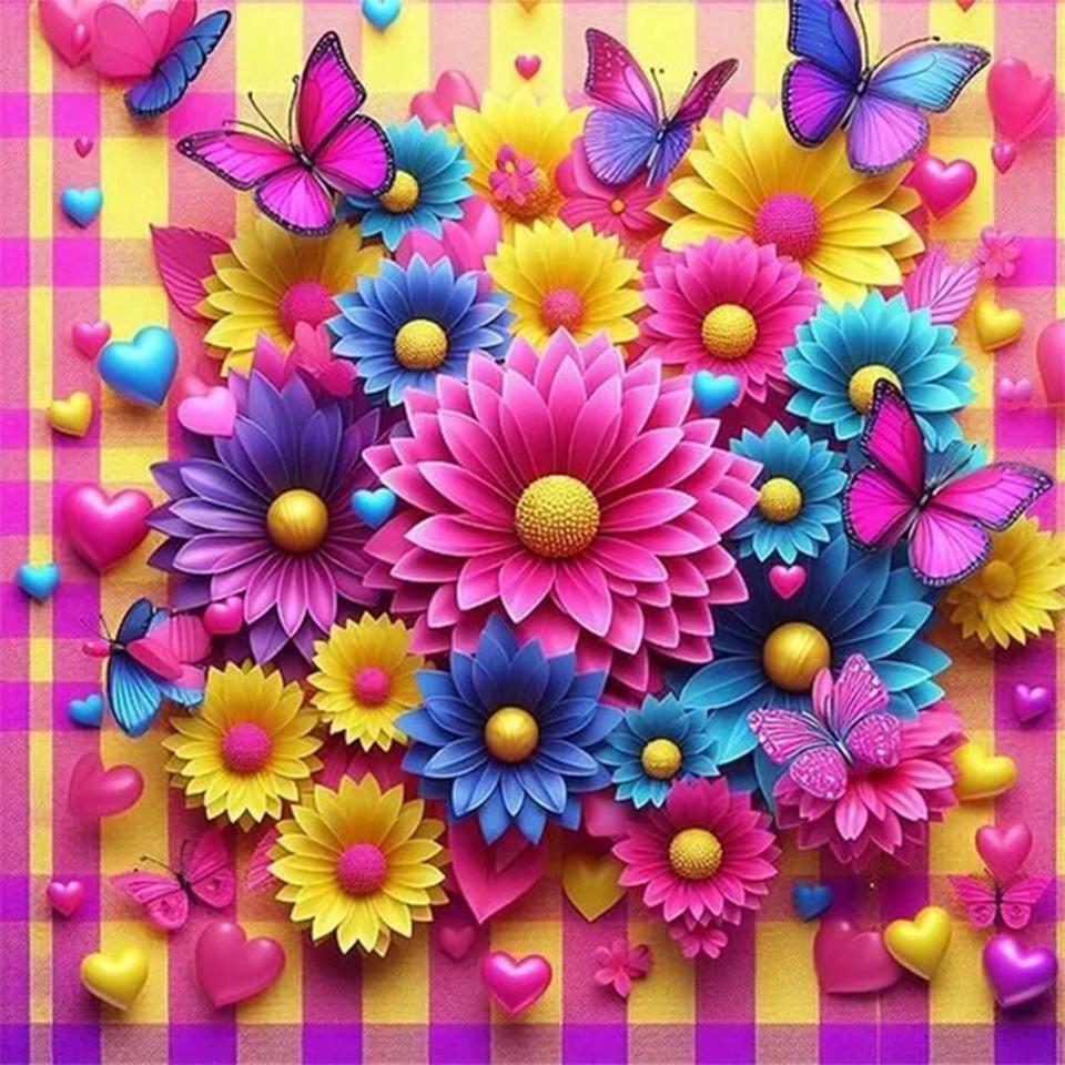 Pictură cu Diamante 5d Floare Floarea-Soarelui Trandafir Mozaic Bijuterii Broderie în Cruce Handmade Diy Broderie Floare Decorațiune de Casă