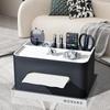 KINGFOM Tissue Case, Premium PU Leather, Desktop Storage Case, Remote Control Storage Box,