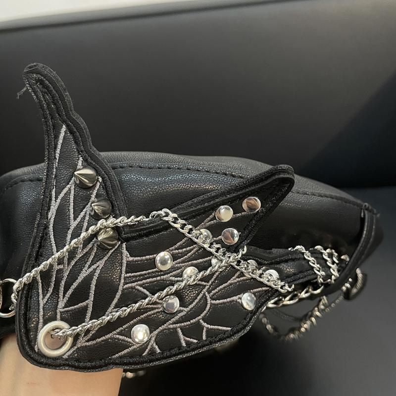 2000er Hundeohren Baseballkappe für Damen Herren Dystopische PU-Lederkappe Subkulturen Streetwear HipHop-Kappe Tägliche Party Kopfbedeckung