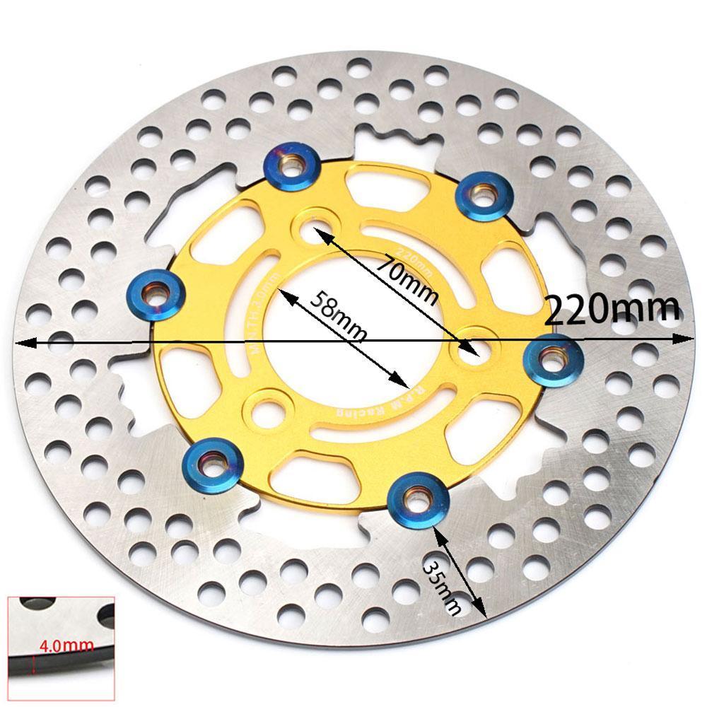 220mm U/min Motorrad Aluminiumlegierung Schwimmende Bremsscheibe 3/4 Loch 70/55mm Universell Vorne Hinten Rotor für Yamaha Roller Niu