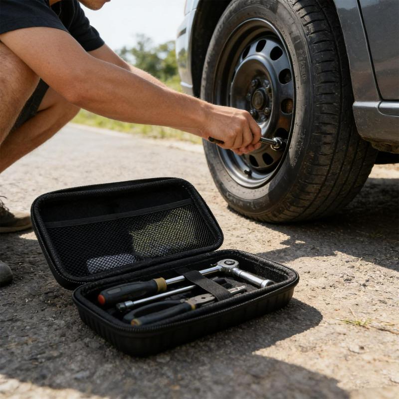 Car Repair Tool Kit Storage Bag Car Terminal Removal Organizer Bag Multiple Sizes Carbon Fiber Pattern With Zipper Tool Storage