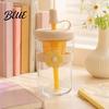 Travel Friendly Tea Infuser Bottle Glass Straw Cup with Detachable Filter Macaron Color Flower Compartment Decor Portable Heat Resistant