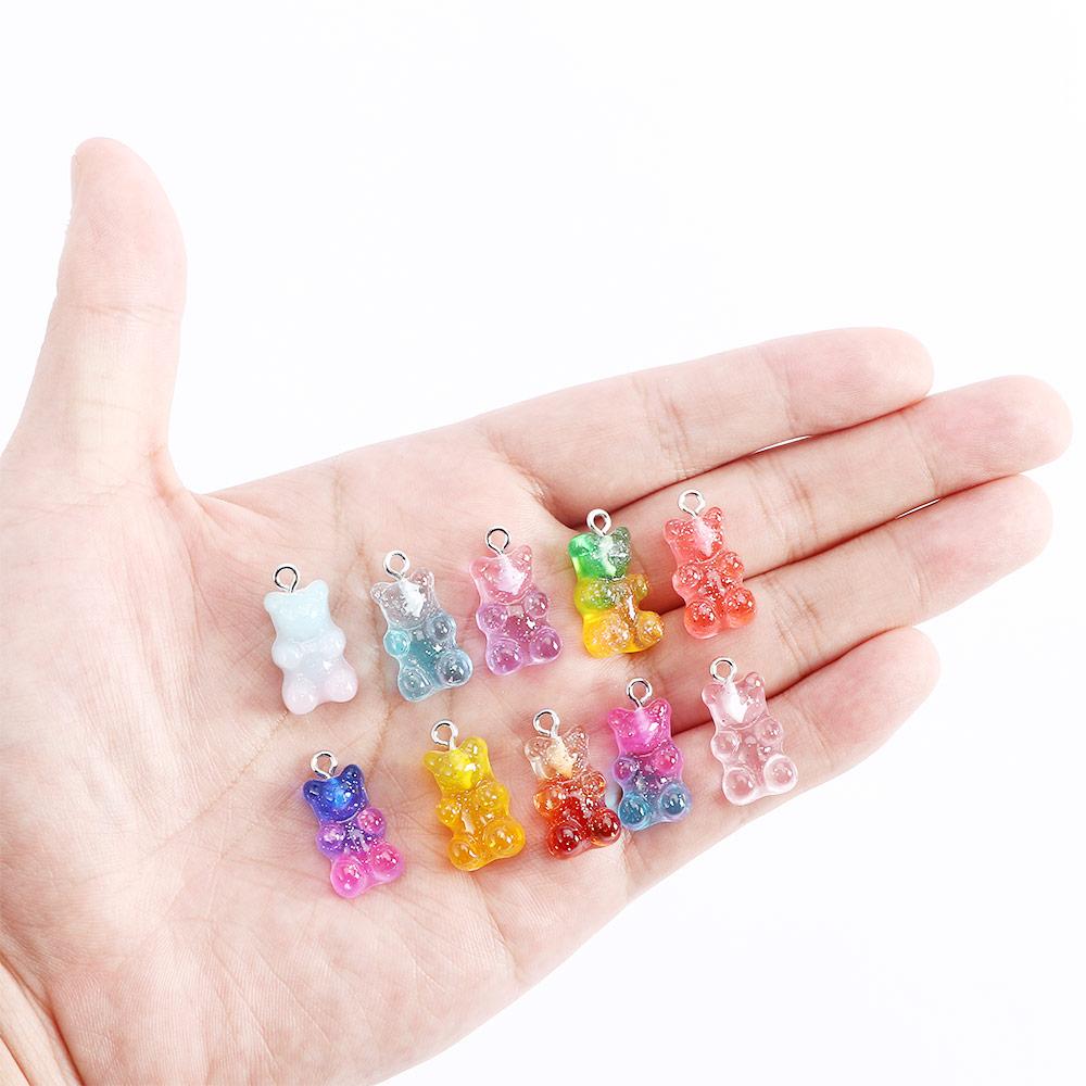 For Earrings Necklace Making Resin Charms Jewelry Findings Gummy Bear Pendant DIY Decoration