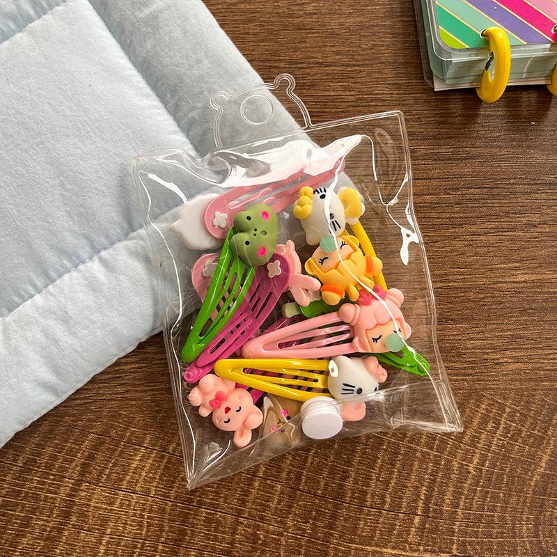 10-delat set med söta färgglada resin tecknade frukt hårklämmor för barn