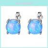 Opal Jewelry Geometric Sterling Silver Stud Earrings For Fashion Women