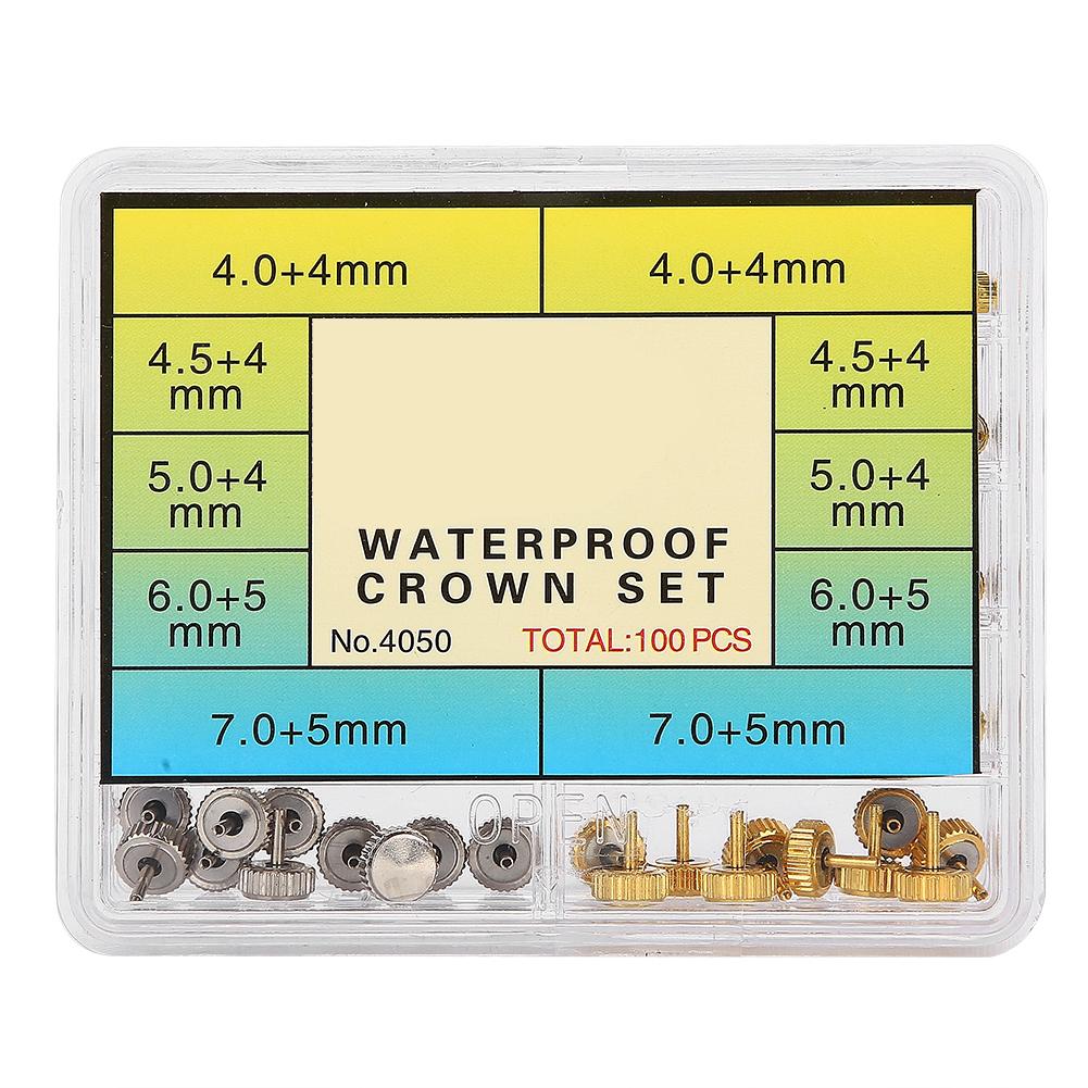 Professional Watch Crown Set Accessory Repairing Replacement Tool Kit with Box