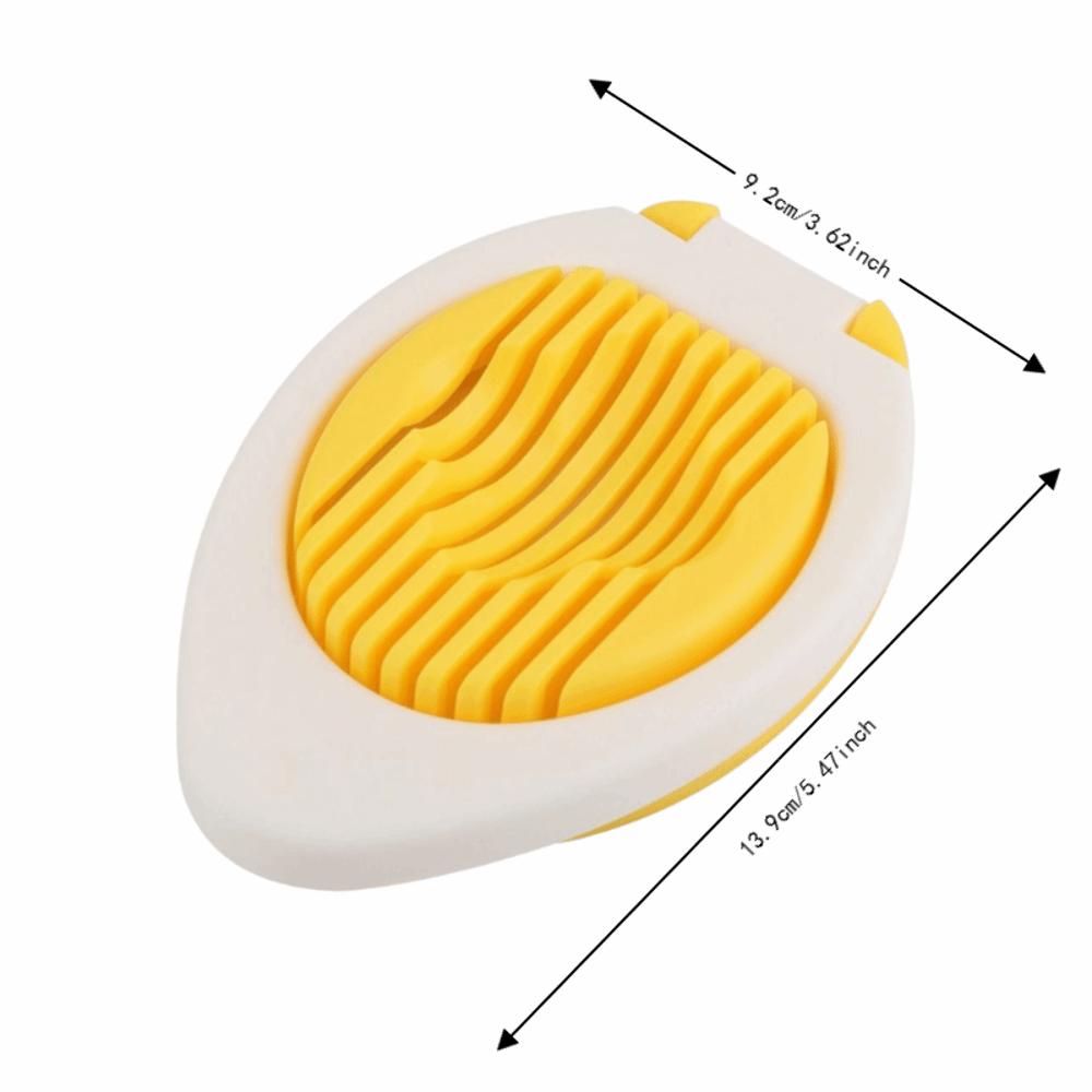 Plastic Stainless Steel Egg Slicer Lightweight Design Easy To Clean Egg Cutter Manual Operation Yellow White Egg Chopper
