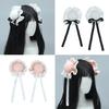 Women Buns Dancer Hair Clip Round Bun Hairstyle Laciness Ribbon Girl Headwear