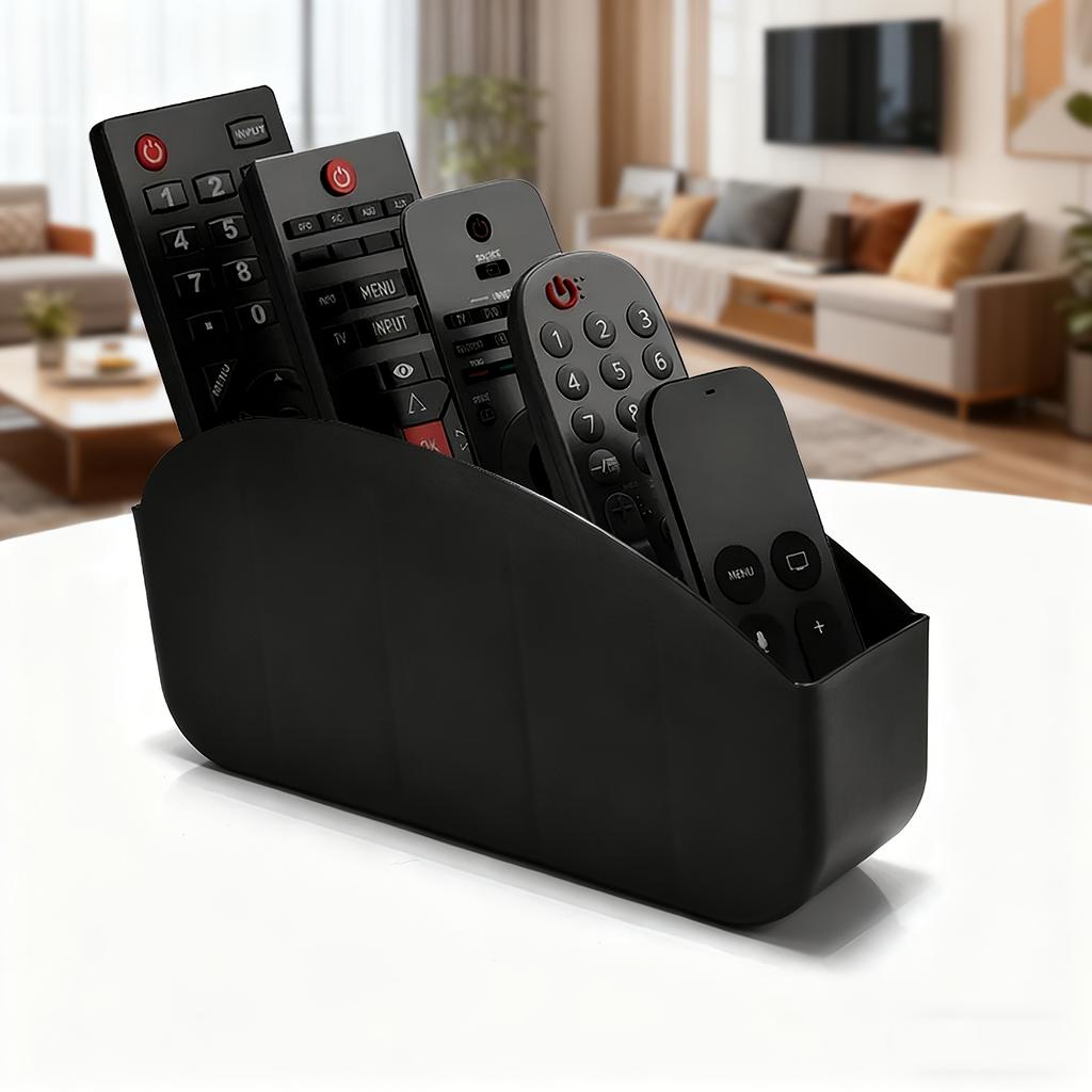 1pc 5 Compartments Remote Control Holder, Plastic Storage Box Organizer for TV, Glasses, Pens, Desk & Living Room Storage Boxes