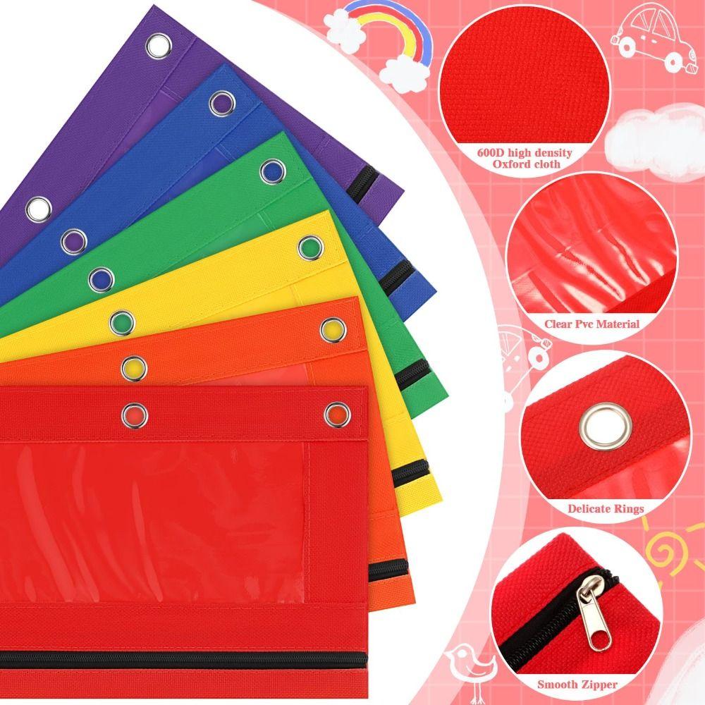 B5 Storage Bag with 3 Rings Pencil Case New Binder Pencil Pouch Pen Case