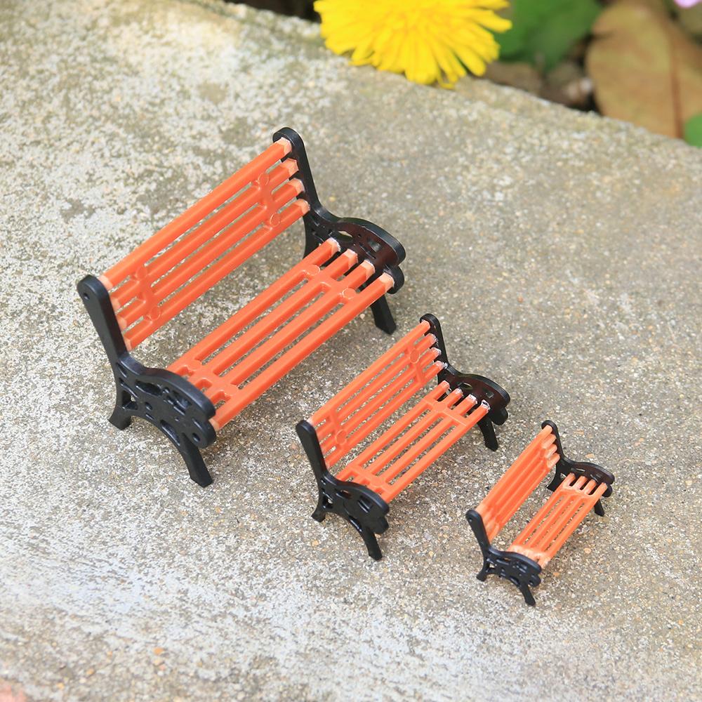 Miniature Bench Chair Figurines Resin Crafts Micro Landscape Model Mini Garden Decor DIY Home Ornament Doll House Accessories