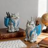 2Pc Cute Cat Backpack Pen Holder Home Storage Ornament Office Desktop Decoration Ornaments Commemorative Gifts