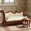 Miniature Chaise Longue 1:12 Scale Upholstered Couch with Pillow for